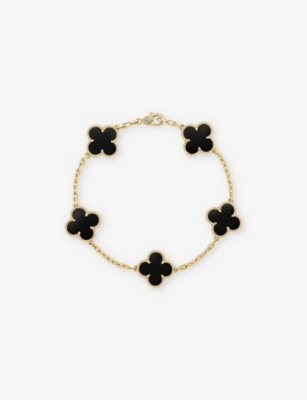 VAN CLEEF & ARPELS: Vintage Alhambra yellow-gold and onyx bracelet