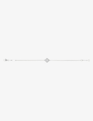 VAN CLEEF & ARPELS Sweet Alhambra white-gold and 0.08ct diamond bracelet