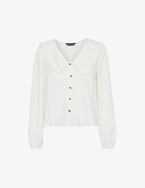 WHISTLES: Oversized collar detail woven top