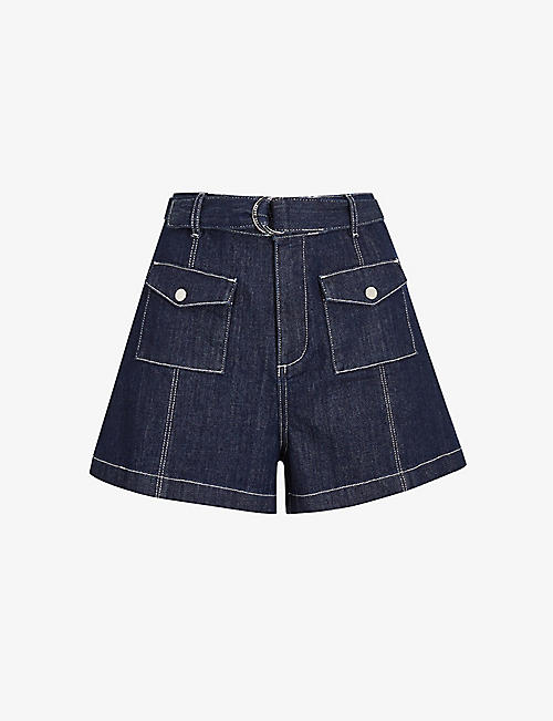 TED BAKER: Shortan high-rise relaxed-fit denim shorts