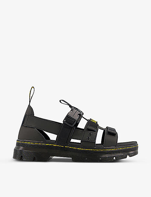 DR. MARTENS: Pearson strappy leather-blend sandals
