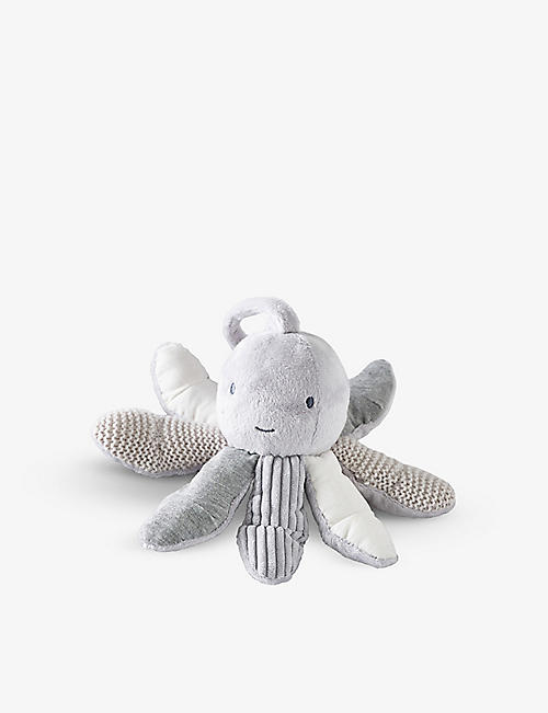 THE LITTLE WHITE COMPANY: Interactive Oscar octopus soft toy 25cm