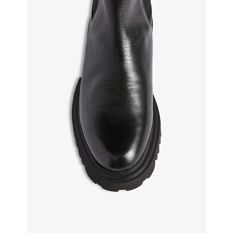 Shop Allsaints Womens Black Hallie Leather Chelsea Boots