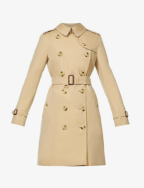 BURBERRY: Kensington double-breasted cotton trench coat