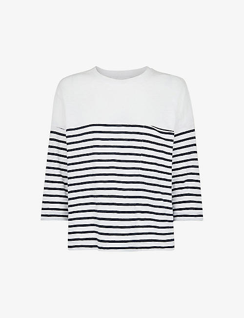 WHISTLES: Breton stripe cotton-jersey top