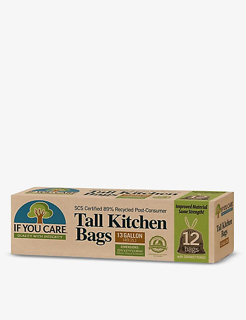 NONE: Compostable recycled tall kitchen bin bags box of 12