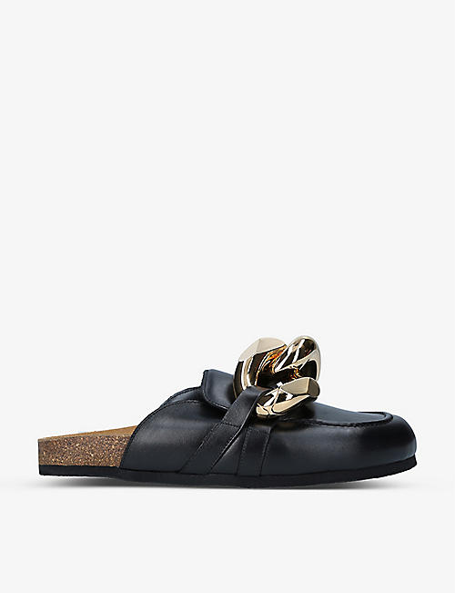 JW ANDERSON: Chain-embellished leather loafers