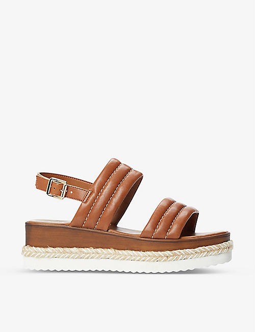 DUNE: Kazzy padded leather wedge sandals