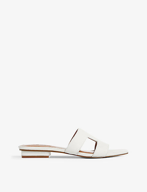DUNE: Loupe cut out-strap leather sandals