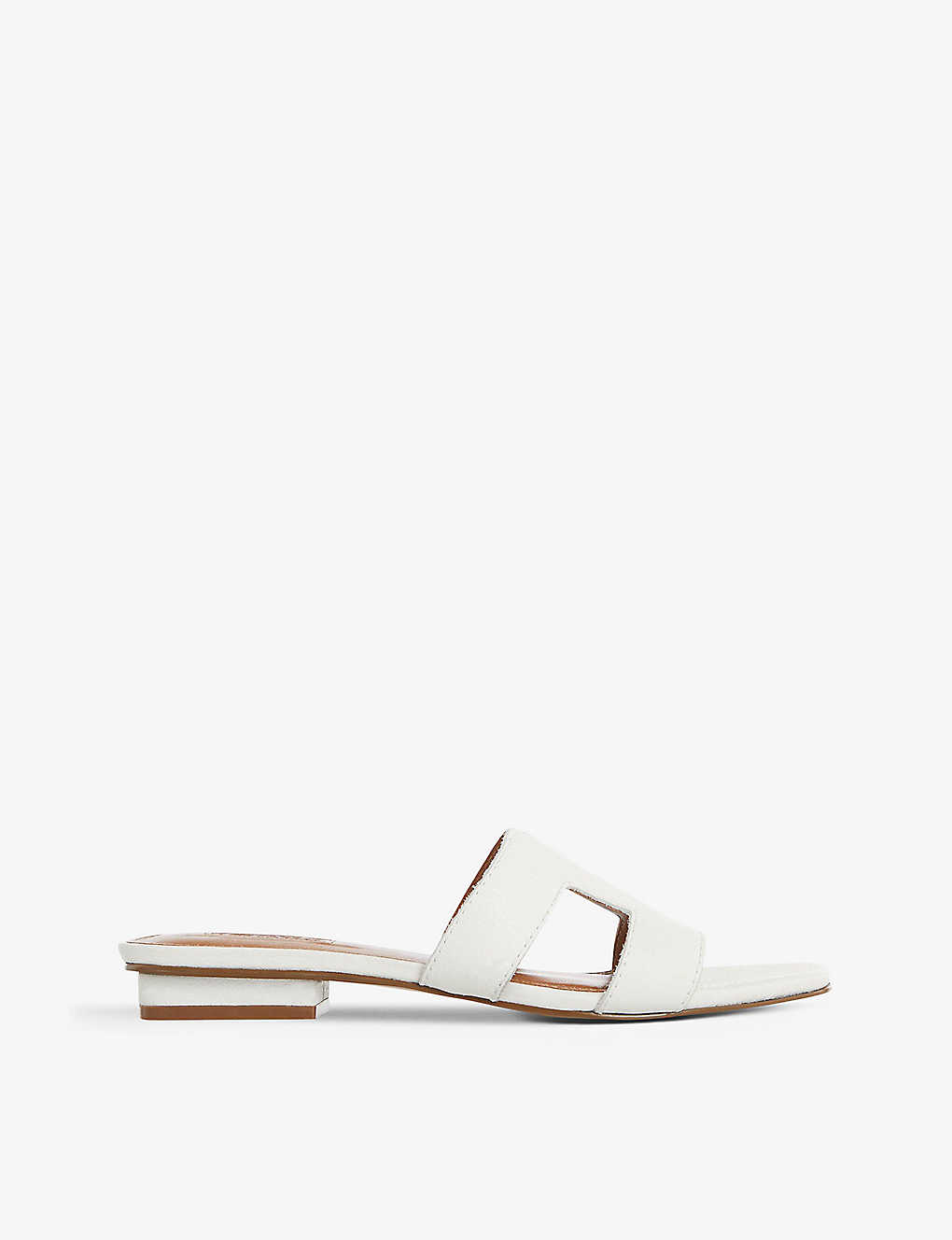 Dune Loupe Cut Out-strap Leather Sandals In White-leather