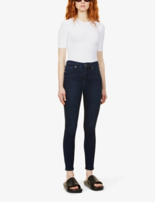Shop Good American Women's Blue224 Good Legs Skinny High Rise Organic-cotton Stretch-denim Jeans