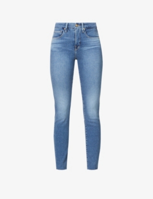 Good American Good Legs Skinny High-rise Organic Cotton-blend Denim Jeans In Blue655