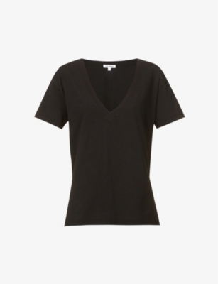 GOOD AMERICAN: V-neck cotton-jersey T-shirt