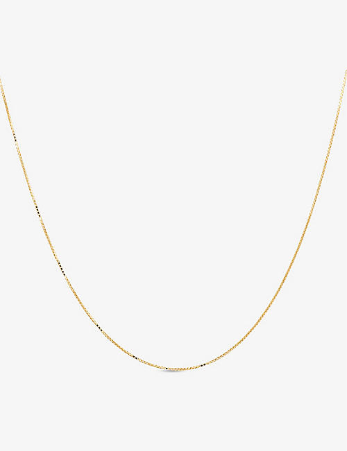 ANNA + NINA: Square short 14ct yellow gold-plated sterling silver chain necklace