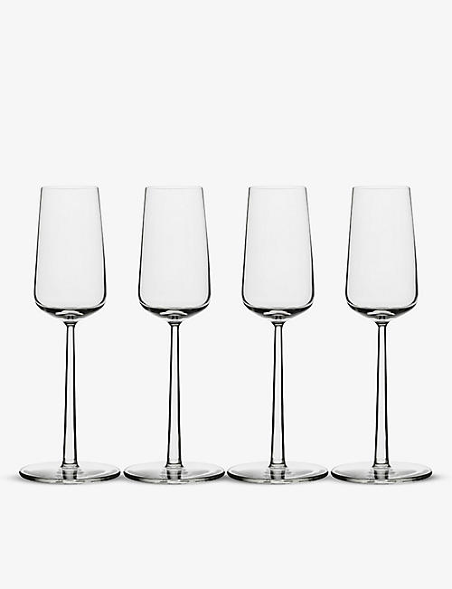 IITTALA: Essence glass champagne flute set of four