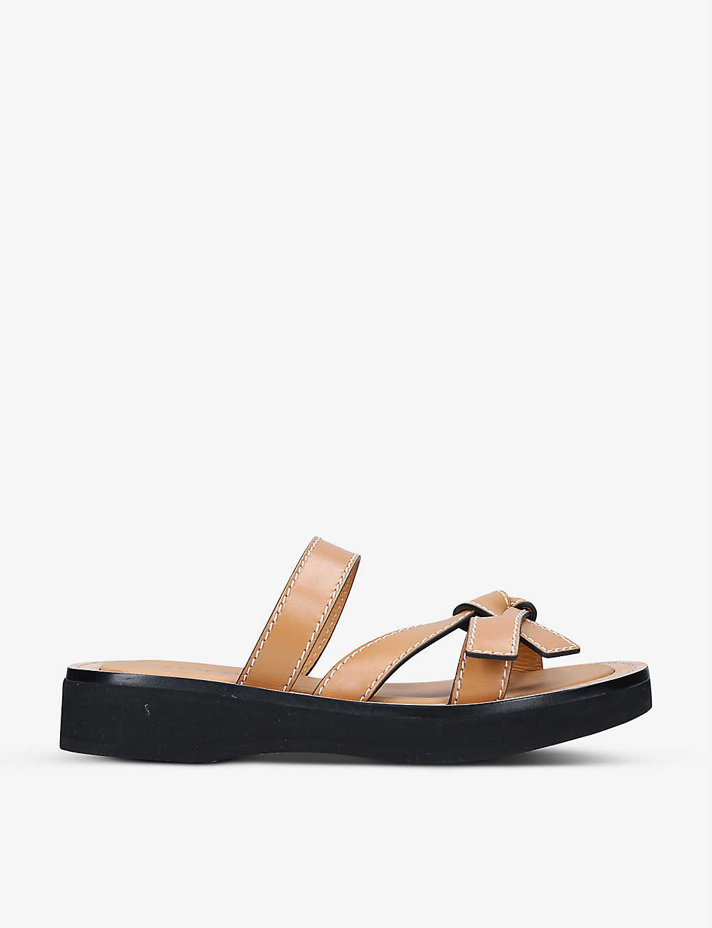 Gate knot-strap leather sandals(9200401)
