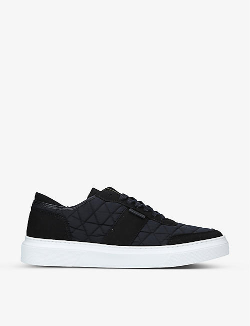 BARBOUR: Liddesdale quilted shell and woven low-top trainers