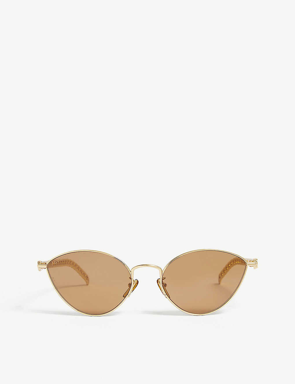 Gucci Gg0977s Metal Cat-eye Sunglasses In Gold