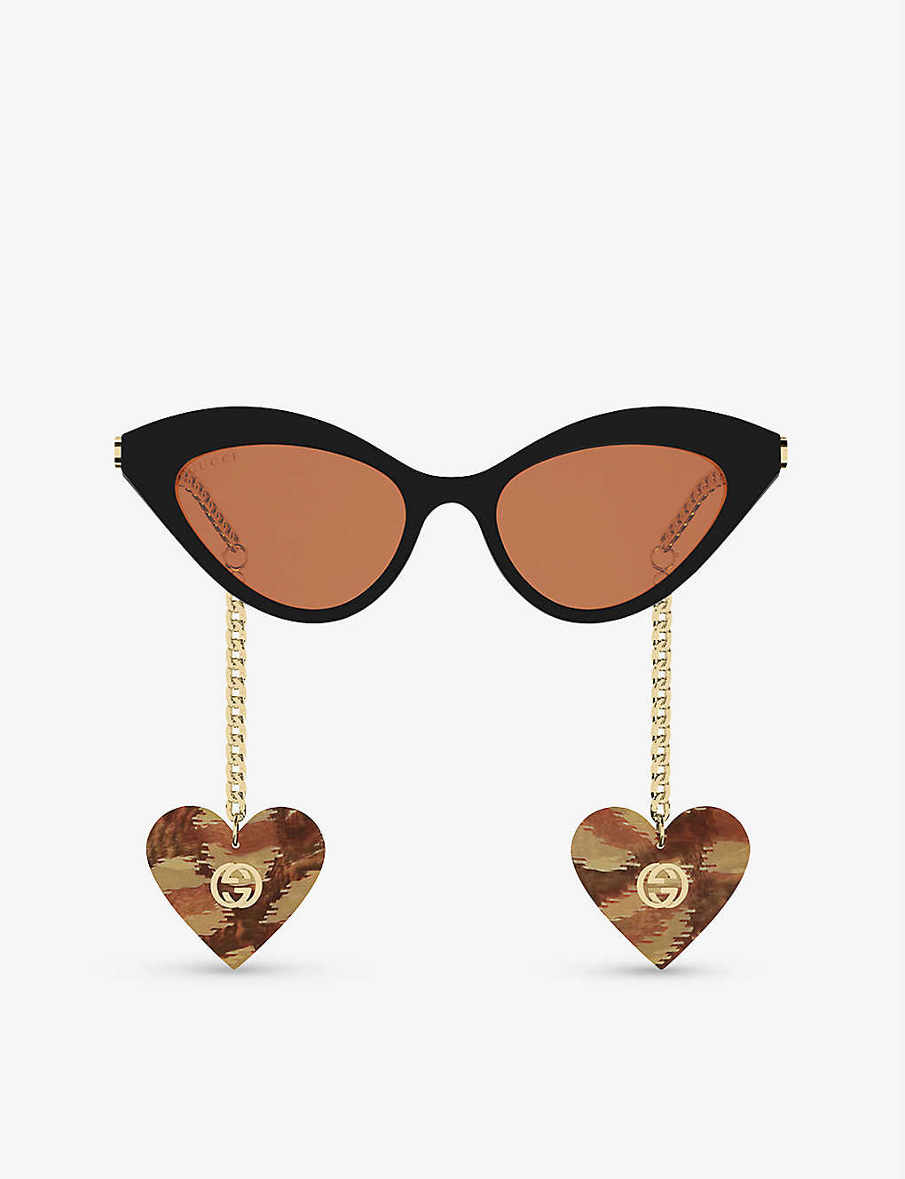 Shop Gucci Women's Black Gg0978s Cat-eye Frame Acetate Sunglasses