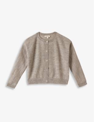 Caramel Girls Taupe Kids Alabone Wool-blend Cardigan 3-12 Years 3 Years