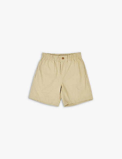 CARAMEL: Grunion elasticated cotton-twill shorts 3-12 years