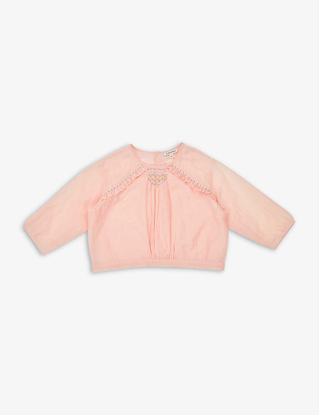 Caramel Babies' Krill Cropped Cotton-blend Blouse 3-12 Years In Pink