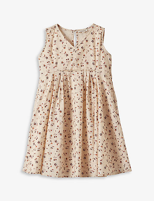 CARAMEL: Octopus floral-printed cotton mini dress 3-12 years