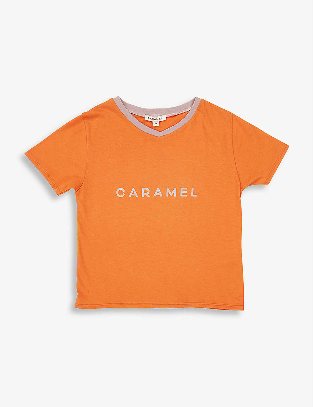 Caramel Kids' Shark Logo-print Cotton T-shirt 3-12 Years In Orange