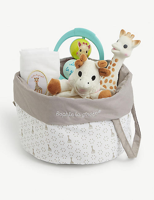 SOPHIE THE GIRAFFE: Birth Basket set of three gift set