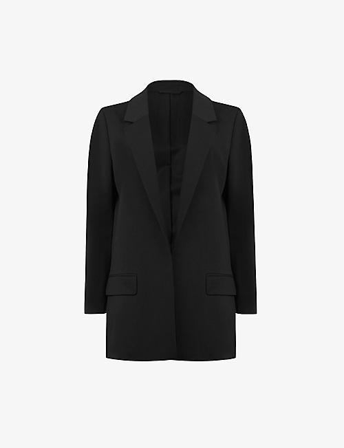 ALLSAINTS: Aleida open-front cotton-blend blazer