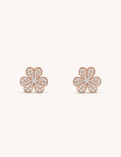 VAN CLEEF & ARPELS: Frivole 18ct rose-gold and 1.61ct diamond earrings