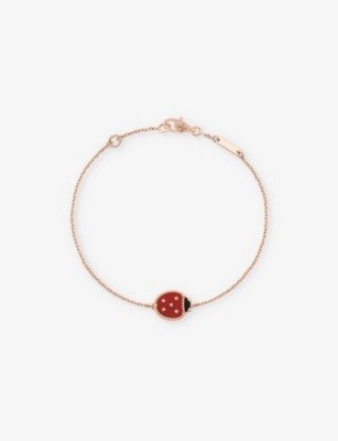 VAN CLEEF & ARPELS: Lucky Spring 18ct rose gold, carnelian and onyx bracelet
