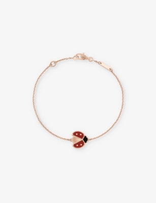 VAN CLEEF & ARPELS: Lucky Spring 18ct rose gold, carnelian and onyx bracelet