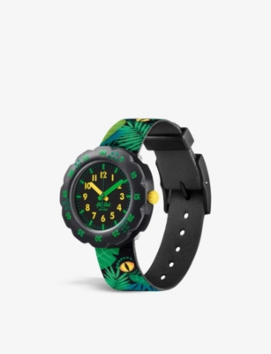 Shop Flik Flak Eye See U Bio Sourced-plastic And Recycled-pet Quartz Watch In Green