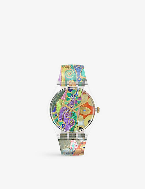 SWATCH: GZ349 Hope II by Gustav Klimt plastic and silicone quartz watch