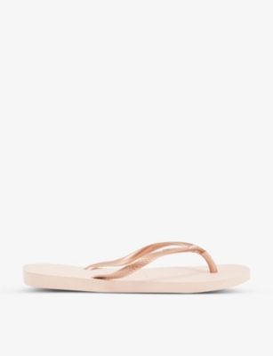 Havaianas Slim Crystal-embellished Rubber Flip-flops In Ballet Rose