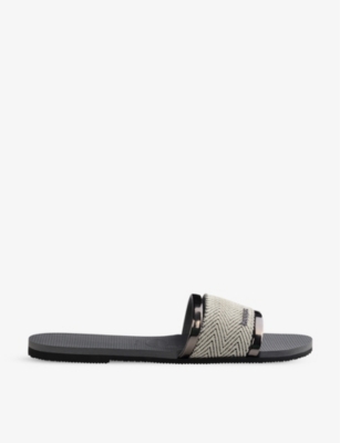 Shop Havaianas Women's Grey You Trancoso Logo-embossed Rubber Sandals