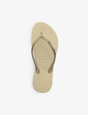 Shop Havaianas Women's Cream Slim Sparkle Ii Rubber Flip Flops