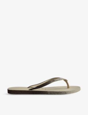 HAVAIANAS: Slim Sparkle II rubber flip flops