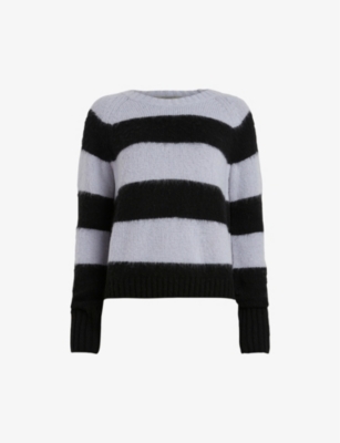 Allsaints Striped Lou Sweater In Ash Lilacb