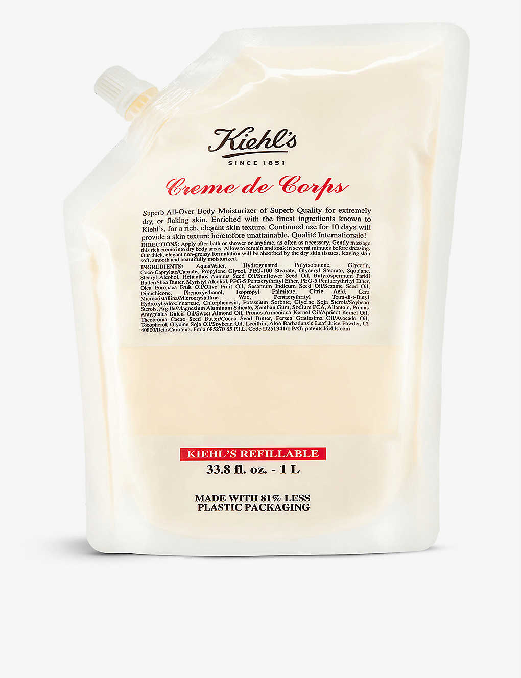 Kiehl's Since 1851 Crème De Corps Body Moisturiser Refill Pouch