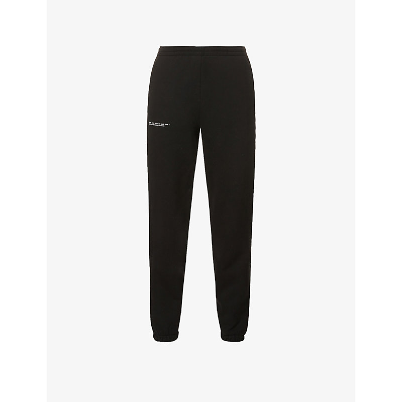 Pangaia 365 Signature Mid-rise Organic And Recycled Cotton-blend Jogging Bottoms In Black