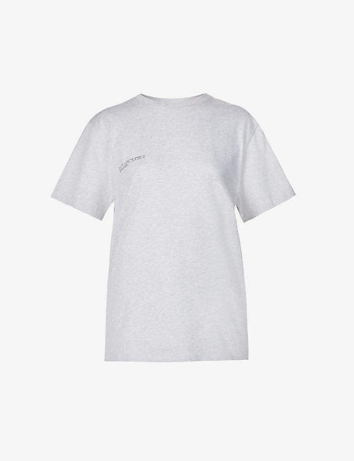 PANGAIA: Text-print organic-cotton-and seaweed-blend T-shirt