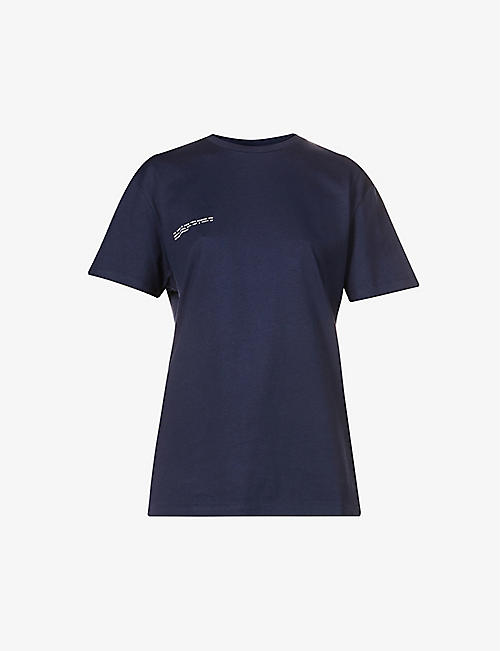 PANGAIA: Text-print organic-cotton-and seaweed-blend T-shirt