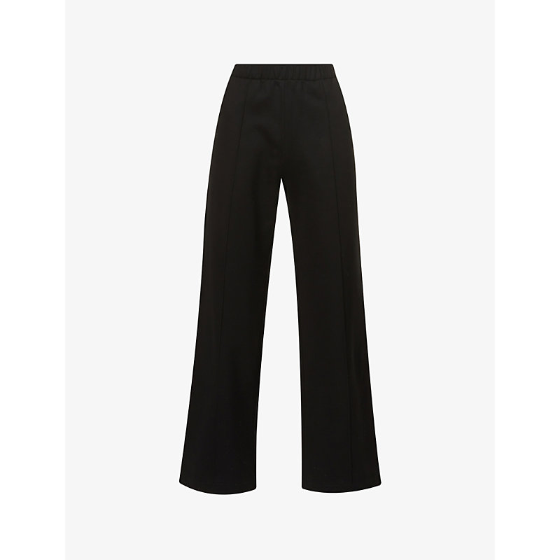 Pangaia Relaxed-fit High-rise Organic Cotton-jersey Trousers In Black
