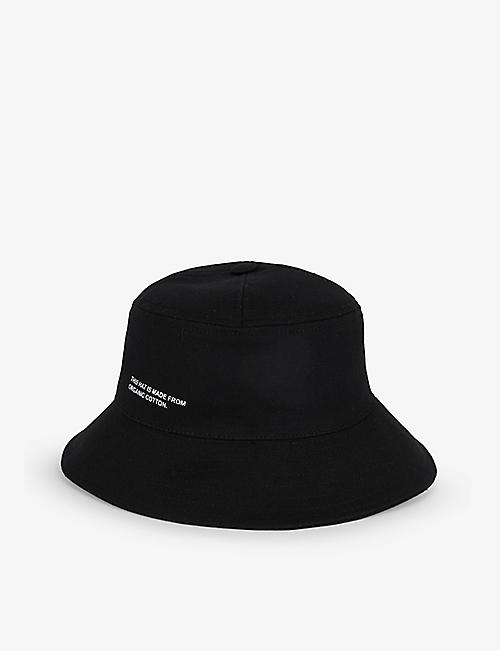 PANGAIA: Text-print organic-cotton bucket hat
