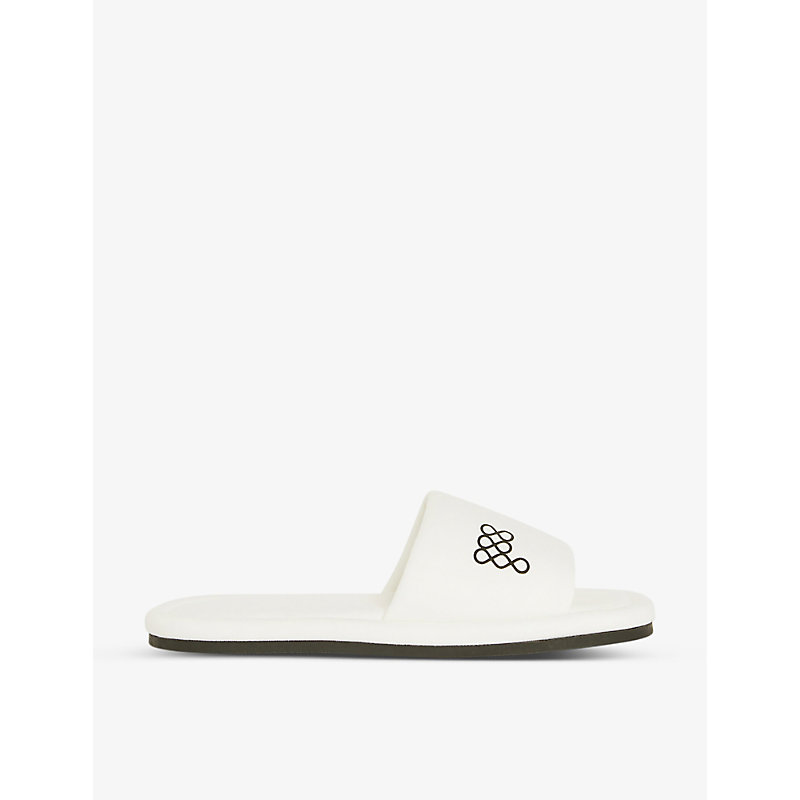 Pangaia Branded Recycled And Organic Cotton-blend Slippers In Off White Airink