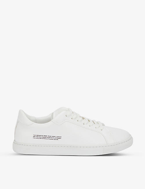 PANGAIA: Women's Text-print grape-leather and recycled-rubber trainers