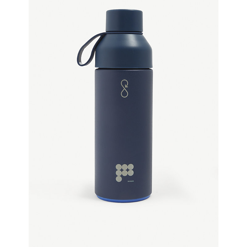 Pangaia Ocean Bottle X  Text-print Recycled Stainless-steel And Recycled Ocean-bound Plastic Bottle 5 In Navy
