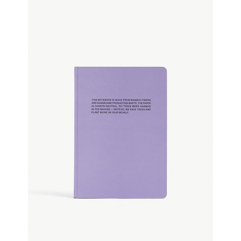 Pangaia Text-print Hardback Bamboo Notebook In Orchid Purple